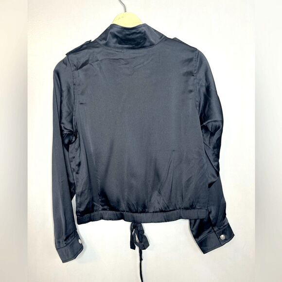 Sugar + lips black mock neck zip up lightweight shirt jacket size XS mobwife - Picture 3 of 7